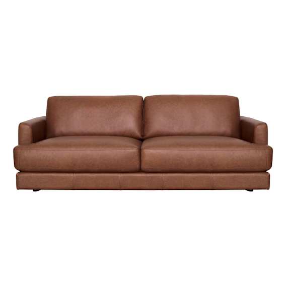 Temple 3 Seater Sofa in Urbane Leather Dark Brown