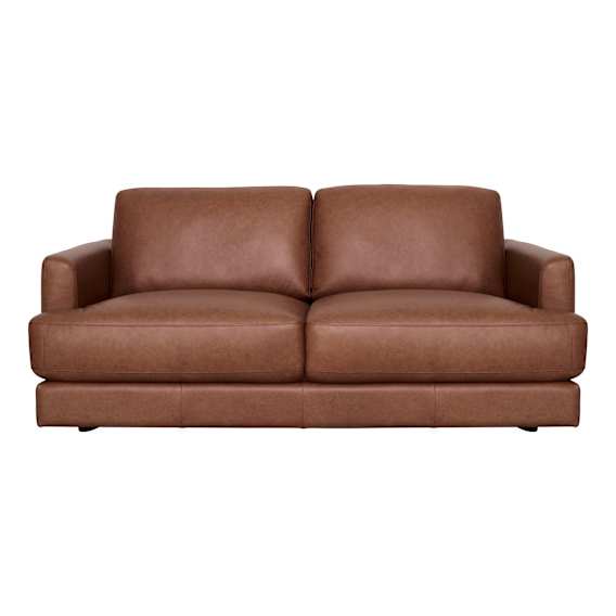 Temple 2 Seater Sofa in Urbane Leather Dark Brown