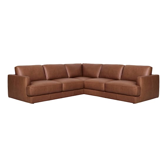 Temple Modular Sofa in Urbane Leather Dark Brown