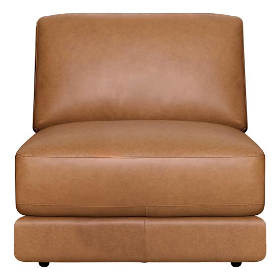 Temple Sofa Single Extension in Urbane Leather Light Brown