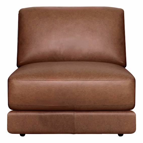 Temple Sofa Single Extension in Urbane Leather Dark Brown
