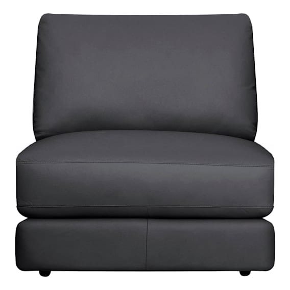 Temple Sofa Single Extension in Leather Black
