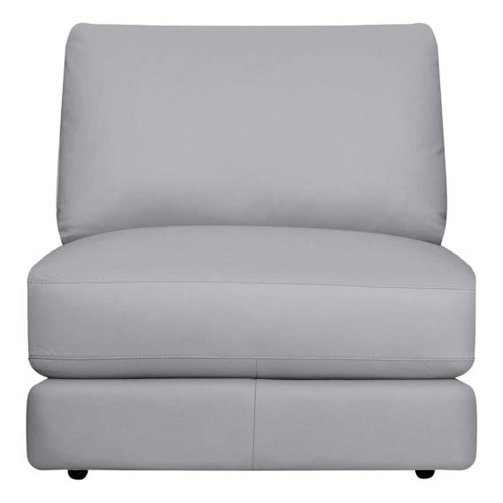 Temple Sofa Single Extension in Leather Pewter