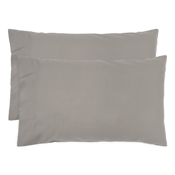 Temple Organic Pillowcase Pair in Grey