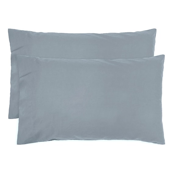 Temple Organic Pillowcase Pair in Steel Blue