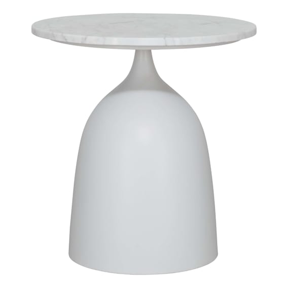 Thea Side Table Low 40x40cm in White Marble