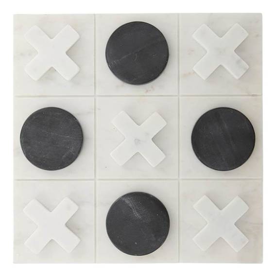 Tic Tac Toe Game 30x2cm in White / Black