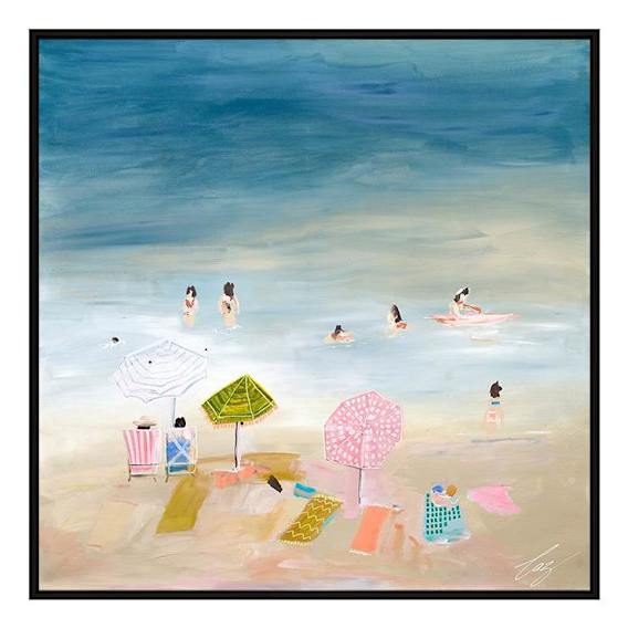 Tide Rhythm Box Framed Canvas in 164 x 164cm Black