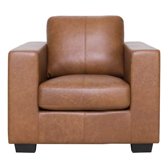 Toronto Armchair in Urbane Leather Light Brown