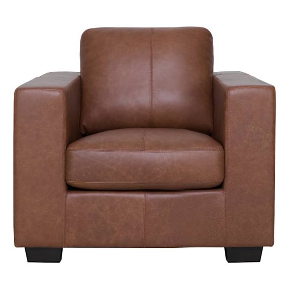 Toronto Armchair in Urbane Leather Light Brown