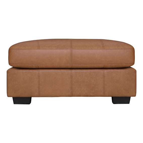 Toronto Ottoman in Urbane Leather Light Brown