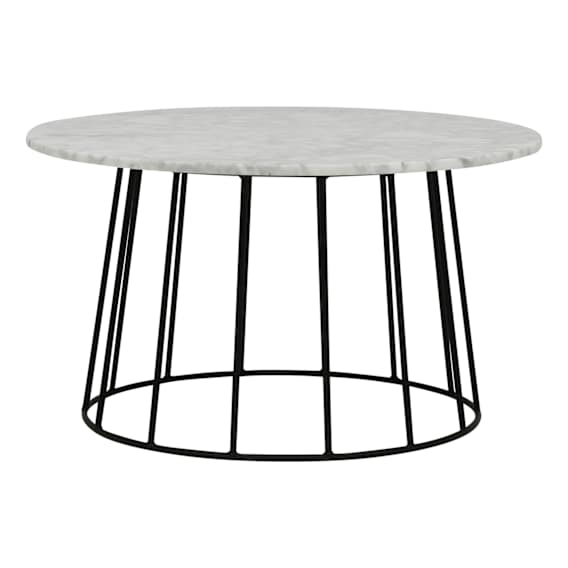 Trenton Round Coffee Table 70cm in White Marble