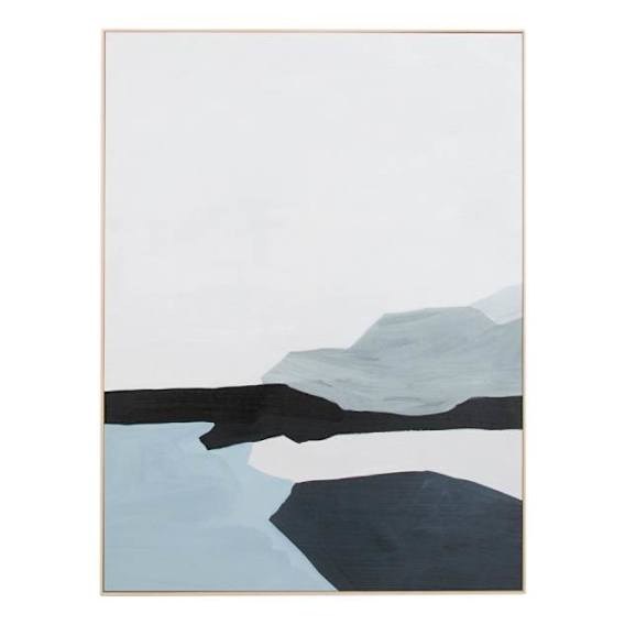 Tranquil Coastline Blue Box Framed Canvas in 105 x 140cm