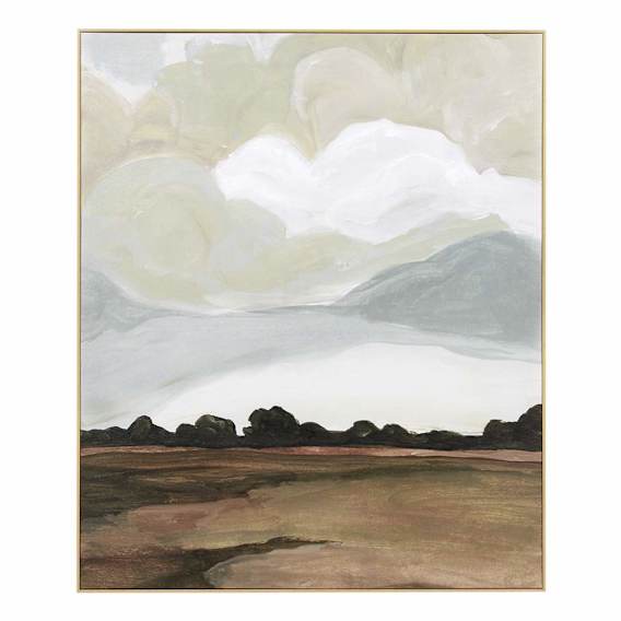 Tranquil Field Green Box Framed Canvas in 100 x 120cm