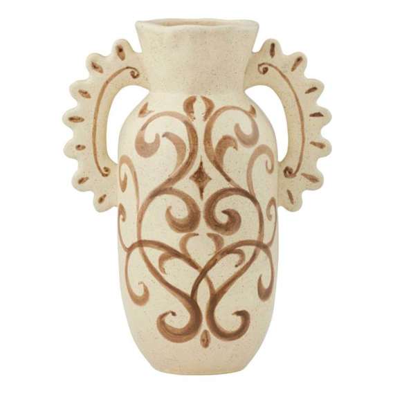 Tulla Vase 21.5x28cm in Ivory / Chocolate