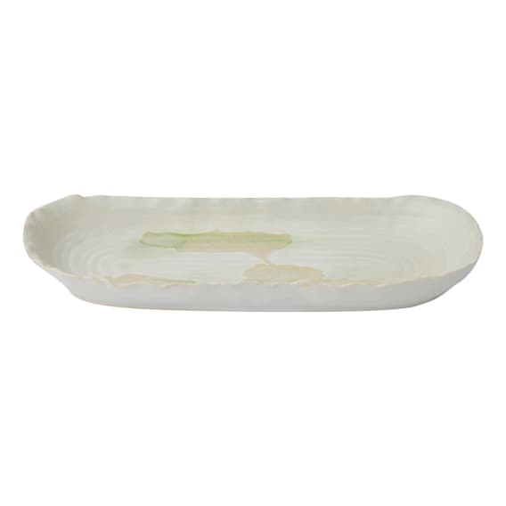 Vert Platter 34x4cm in Natural / Green
