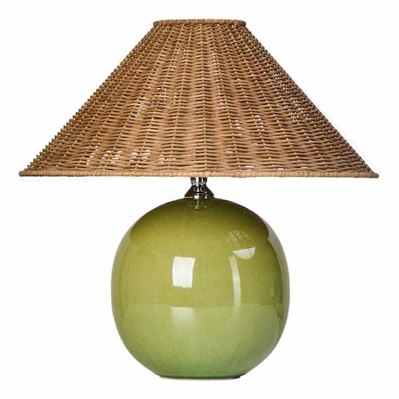 Veda Table Lamp 20x42cm in Green / Natural