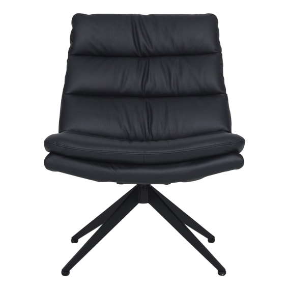 Victoria Swivel Chair in Leather Black