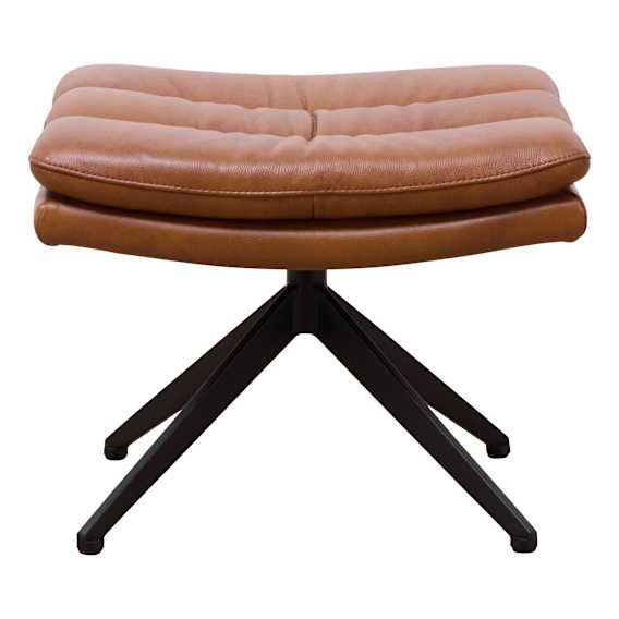 Victoria Footstool in Missouri Leather Brown