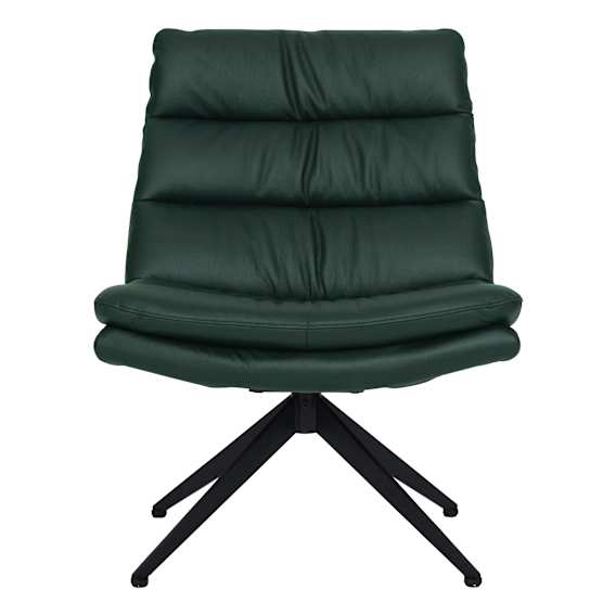 Victoria Swivel Chair in Alpine Leather Dark Green