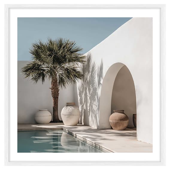 Villa in Stillness Framed Print in 95 x 95cm