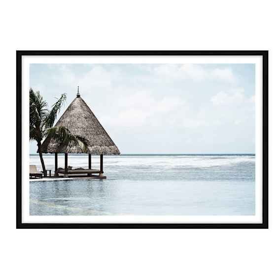 Water Villa Framed Print in 118 x 84cm