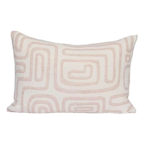 Wander Feather Fill Cushion 60x40cm in White / Soft Musk