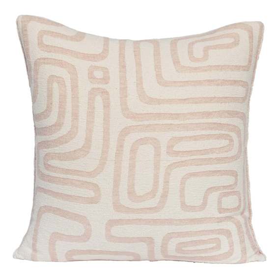 Wander Feather Fill Cushion 50x50cm in White / Soft Musk