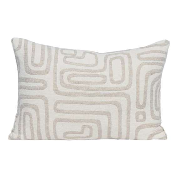 Wander Feather Fill Cushion 60x40cm in White / Natural