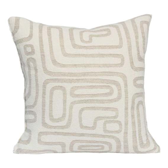 Wander Feather Fill Cushion 50x50cm in White / Natural