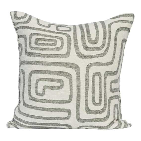 Wander Feather Fill Cushion 50x50cm in White / Pistachio