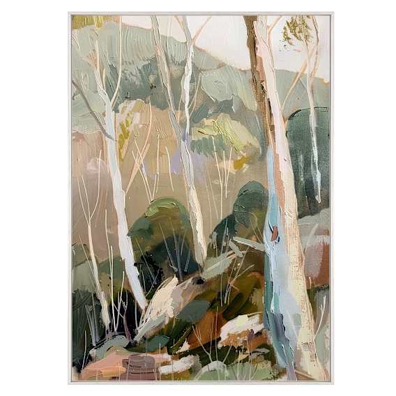 Warm Country Box Framed Canvas in 94 x 132cm White