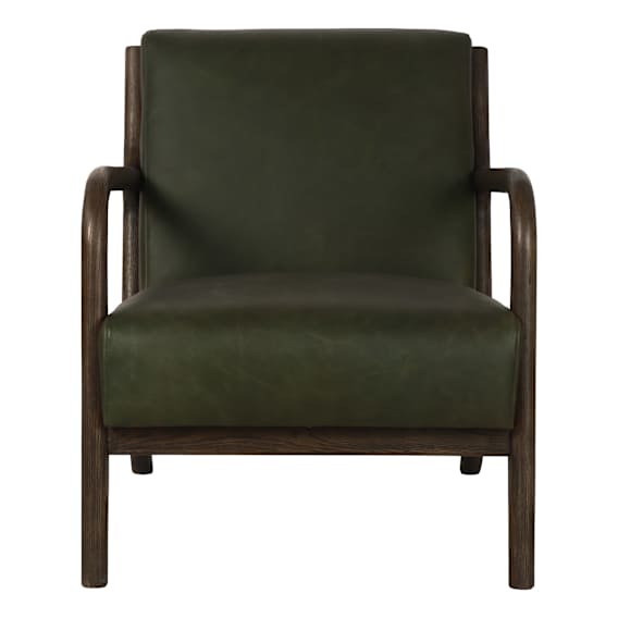 Wesley Occasional Chair in Leather Olive / Dark Chocolate