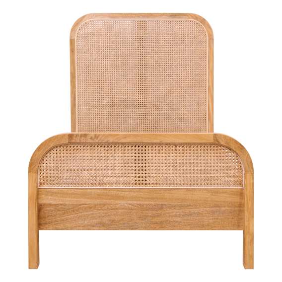 Willow Single Bed Frame in Mangowood Clear / Rattan