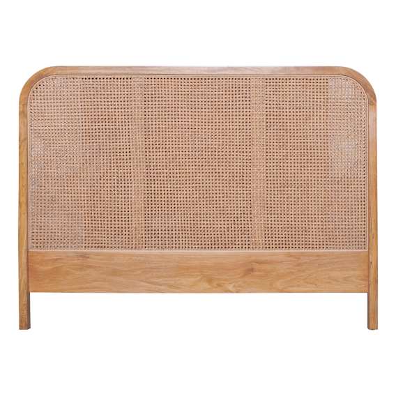 Willow Queen Bed Head in Mangowood Clear  / Rattan