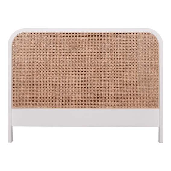 Willow Queen Bed Head in Mangowood White / Rattan