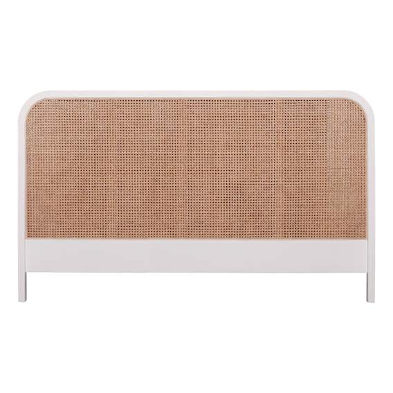 Willow King Bed Head in Mangowood White / Rattan