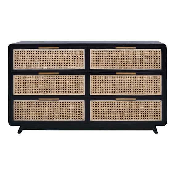 Willow Dresser in Mangowood Black / Rattan