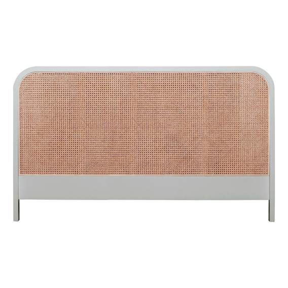 Willow King Bed Head in Mangowood Grey / Rattan