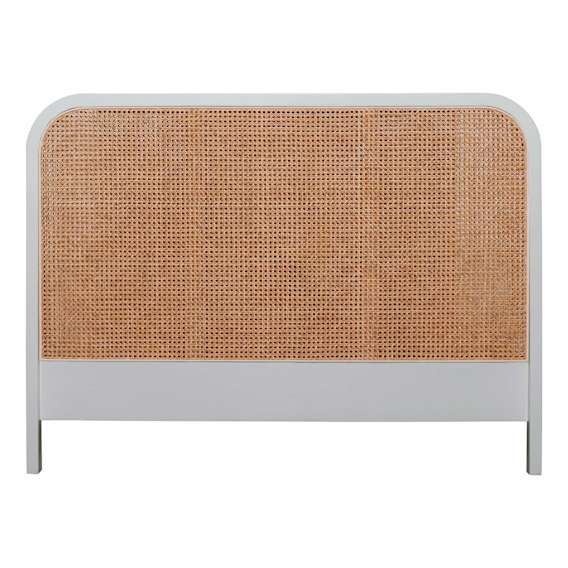 Willow Queen Bed Frame Head in Mangowood Grey / Rattan