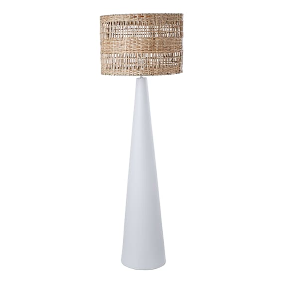 Woven Seagrass Floor Lamp 50x150cm in White