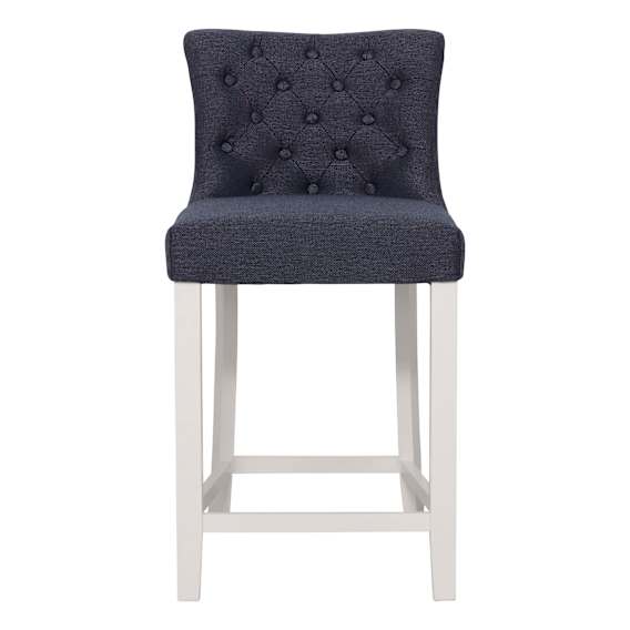 Xavier Bar Chair in Grey Fabric / White
