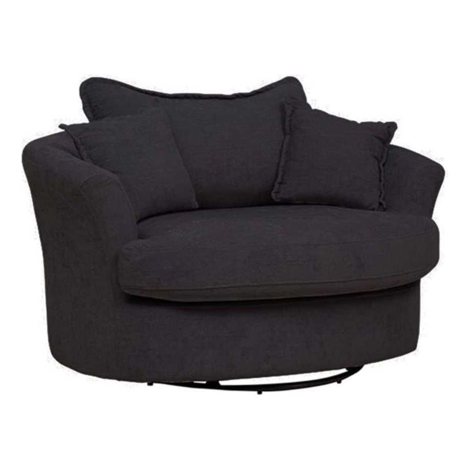 Morris Swivel Chair in Charcoal Fabric | OZ Design Furniture