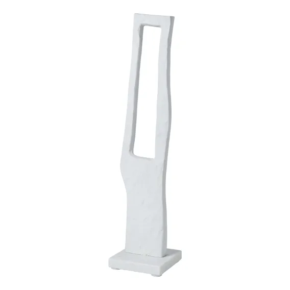 Abstract Rectangle Sculpture 10 x 46cm in White