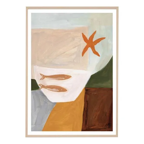 Abstract Tabletop 1 Framed Print in 87 x 122cm