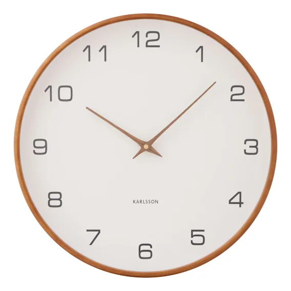 Acento Clock 43x30cm in White / Walnut