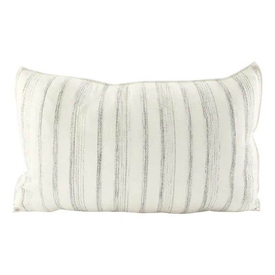 Alec Feather Fill Cushion 40x60cm in White/Slate