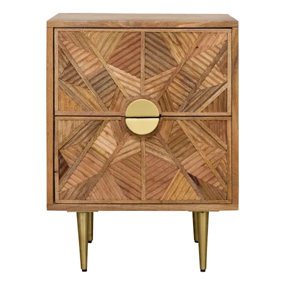 Ancari Bedside Table in Mangowood Clear Lacquer