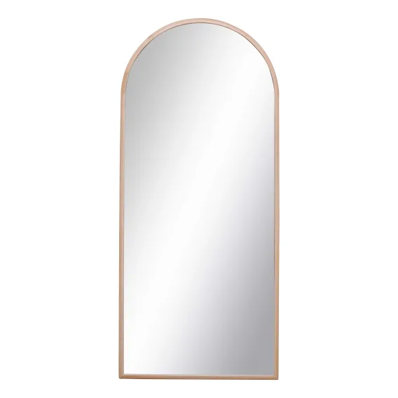 Arched Oak Leaner Mirror 80x180cm in Natural