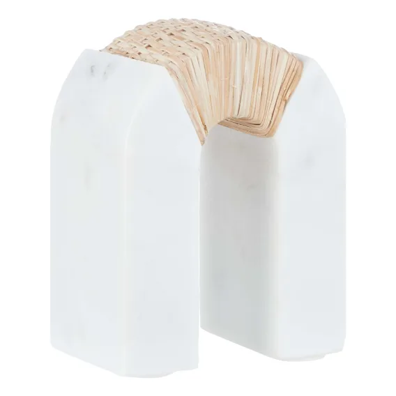 Archy Bookend 11.5x14cm in White/Natural